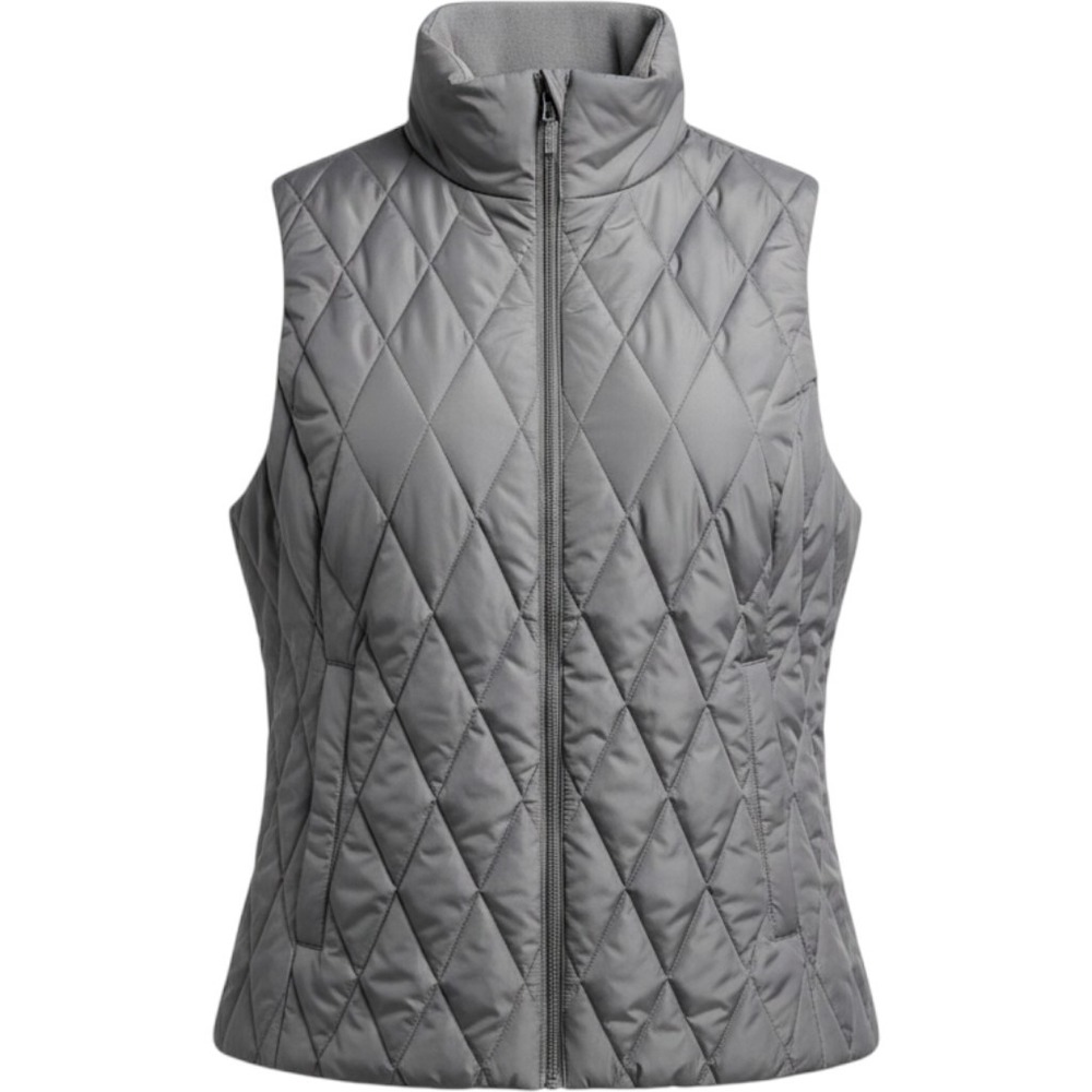 Moosejaw Mountaineering Womens 2X Quilted Duck Down Vest Gray Full Zip Puffer